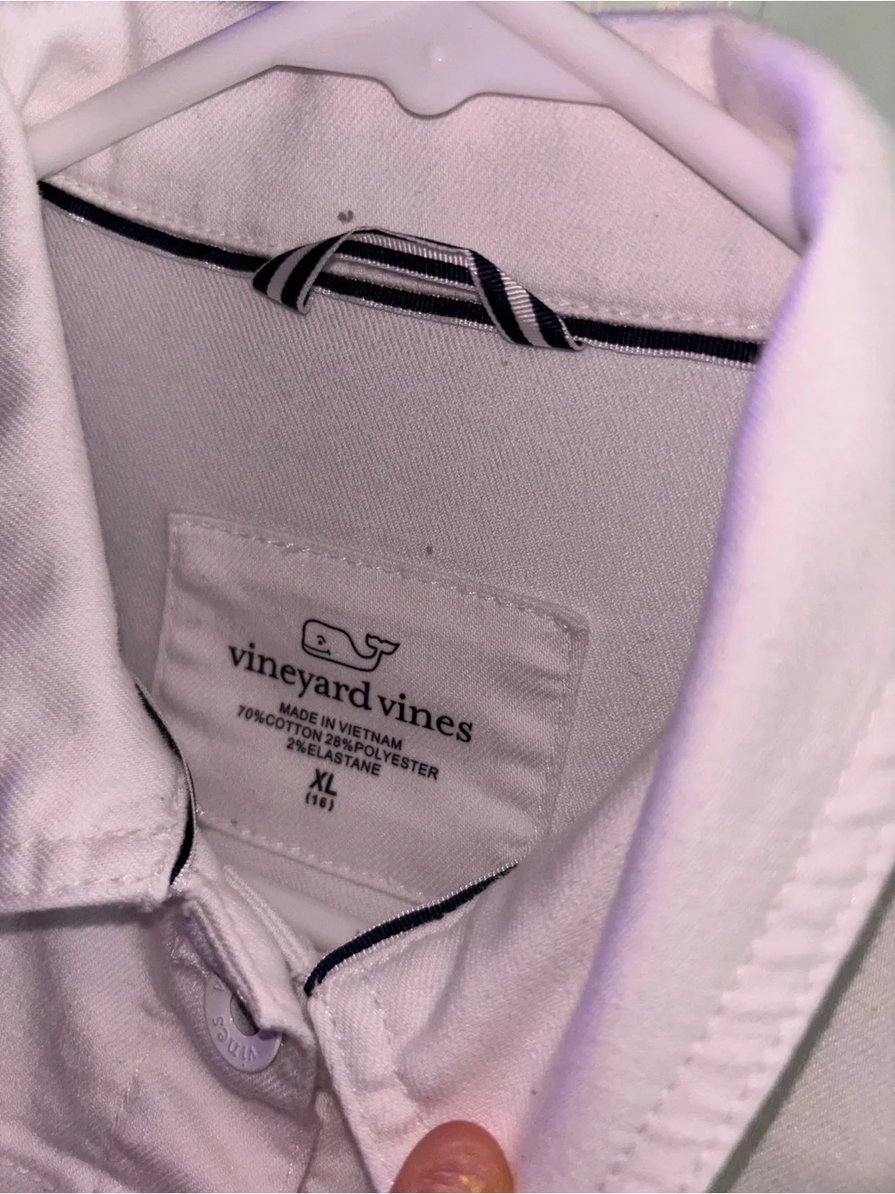 Vineyard Vines White Denim Jean Jacket